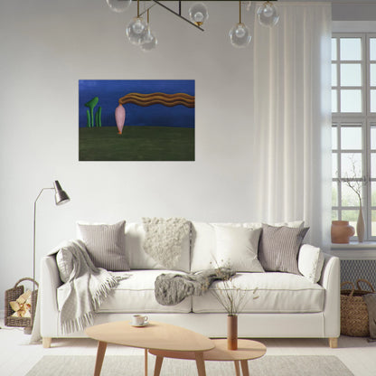 Composition Lonely Figure - Tarsila do Amaral Brushed Aluminum Print - 70x100 cm / 28x40 inches | Tarsila do Amaral Aluminum Print | Tarsila do Amaral Prints