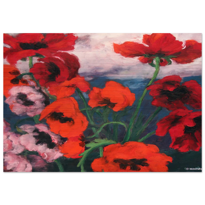 Large Poppies - Emil Nolde Brushed Aluminum Print - 70x100 cm / 28x40 inches | Emil Nolde Aluminum Print | Emil Nolde Prints