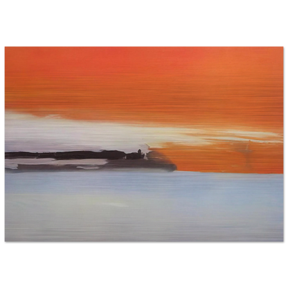 Chemin de fer au bord de la mer, soleil couchant - 1955 - Nicolas de Stael Brushed Aluminum Print - 70x100 cm / 28x40 inches | Nicolas de Stael Aluminum Print | Nicolas de Stael Prints