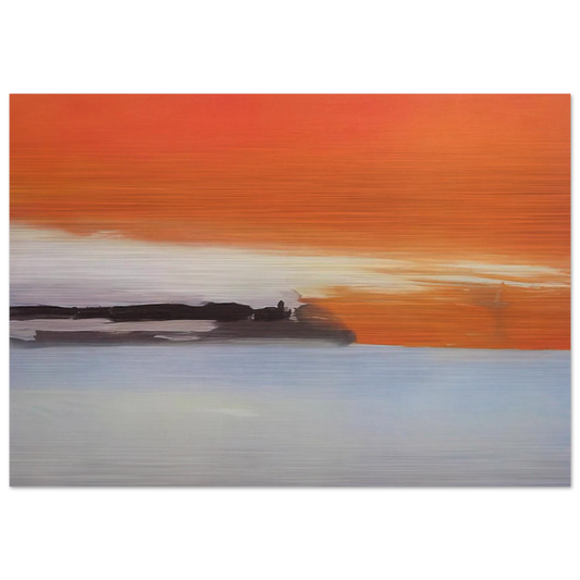 Chemin de fer au bord de la mer, soleil couchant - 1955 - Nicolas de Stael Brushed Aluminum Print - 70x100 cm / 28x40 inches | Nicolas de Stael Aluminum Print | Nicolas de Stael Prints