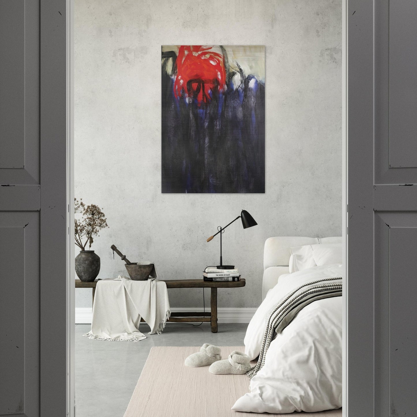 Untitled Columns of Fire - 1956 - Theodoros Stamos Brushed Aluminum Print - 70x100 cm / 28x40 inches | Theodoros Stamos Aluminum Print | Theodoros Stamos Prints