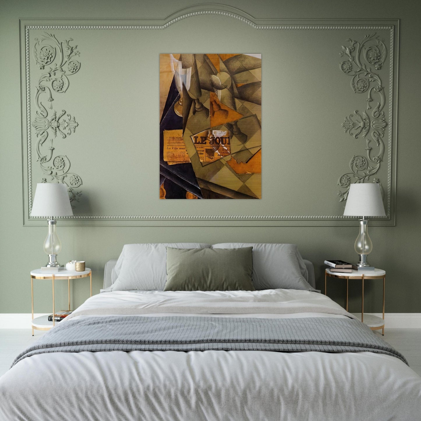 STILL LIFE 1914 - Juan Gris Brushed Aluminum Print - 70x100 cm / 28x40 inches | Juan Gris Aluminum Print | Juan Gris Prints