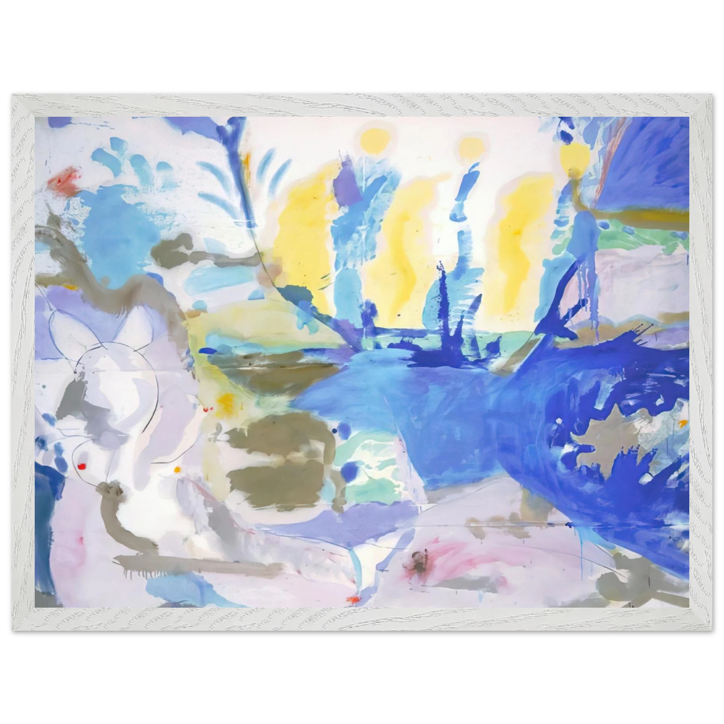 Helen Frankenthaler - Basque Beach - 1958 Wall art - 13x18 cm / 5x7 inches - Premium Wooden Framed Poster With Fine Art Paper-canvas - White frame