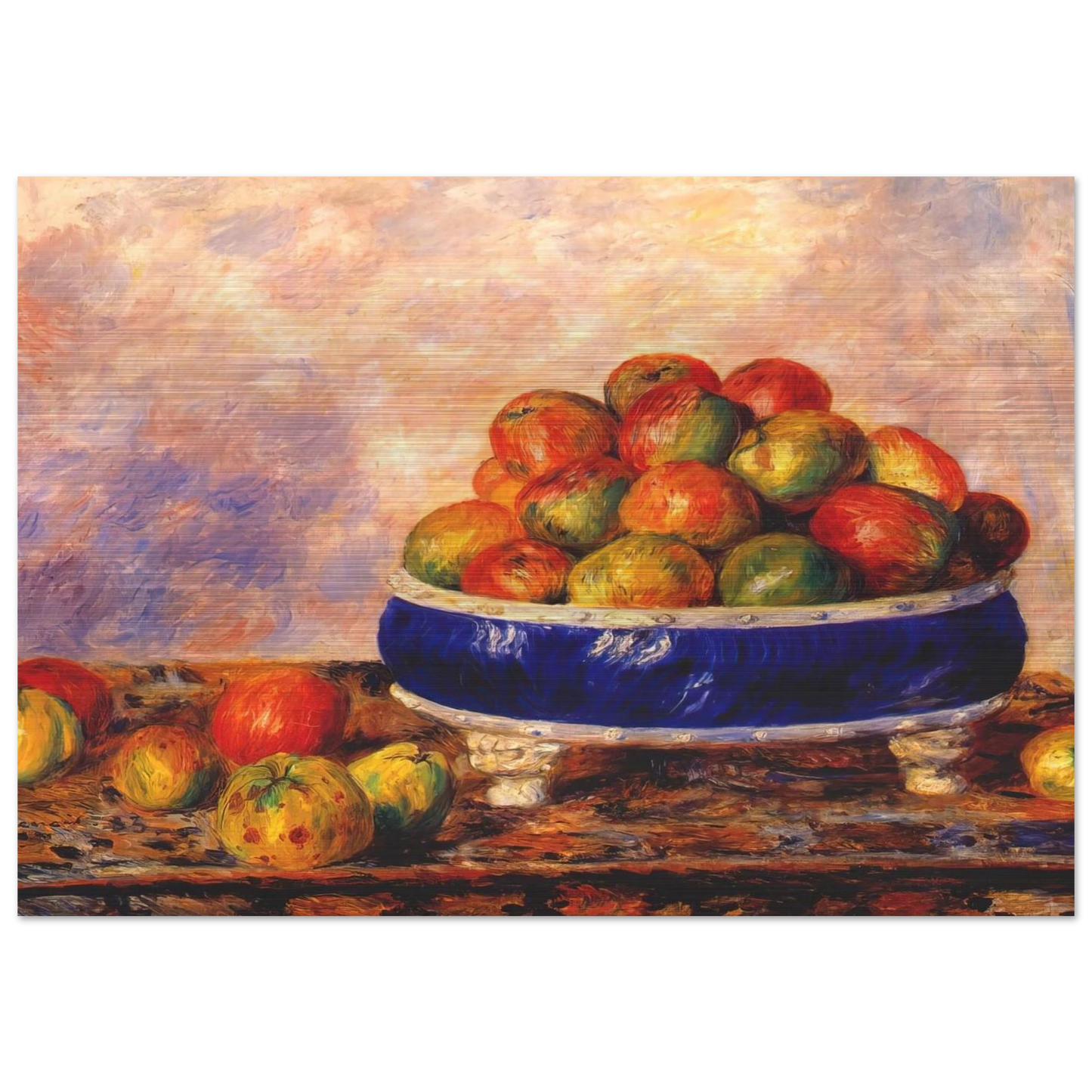 Apples in a dish - Pierre-Auguste Renoir Brushed Aluminum Print - 70x100 cm / 28x40 inches | Pierre-Auguste Renoir Aluminum Print | Pierre-Auguste Renoir Prints