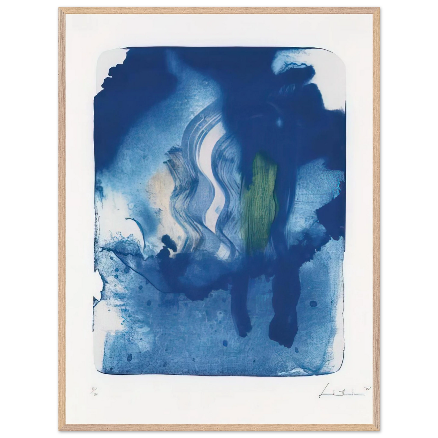 Helen Frankenthaler - Reflections V - 1995 Wall art - A1 (59.4 x 84.1  cm) - Premium Wooden Framed Poster With Fine Art Paper-canvas - Wood frame