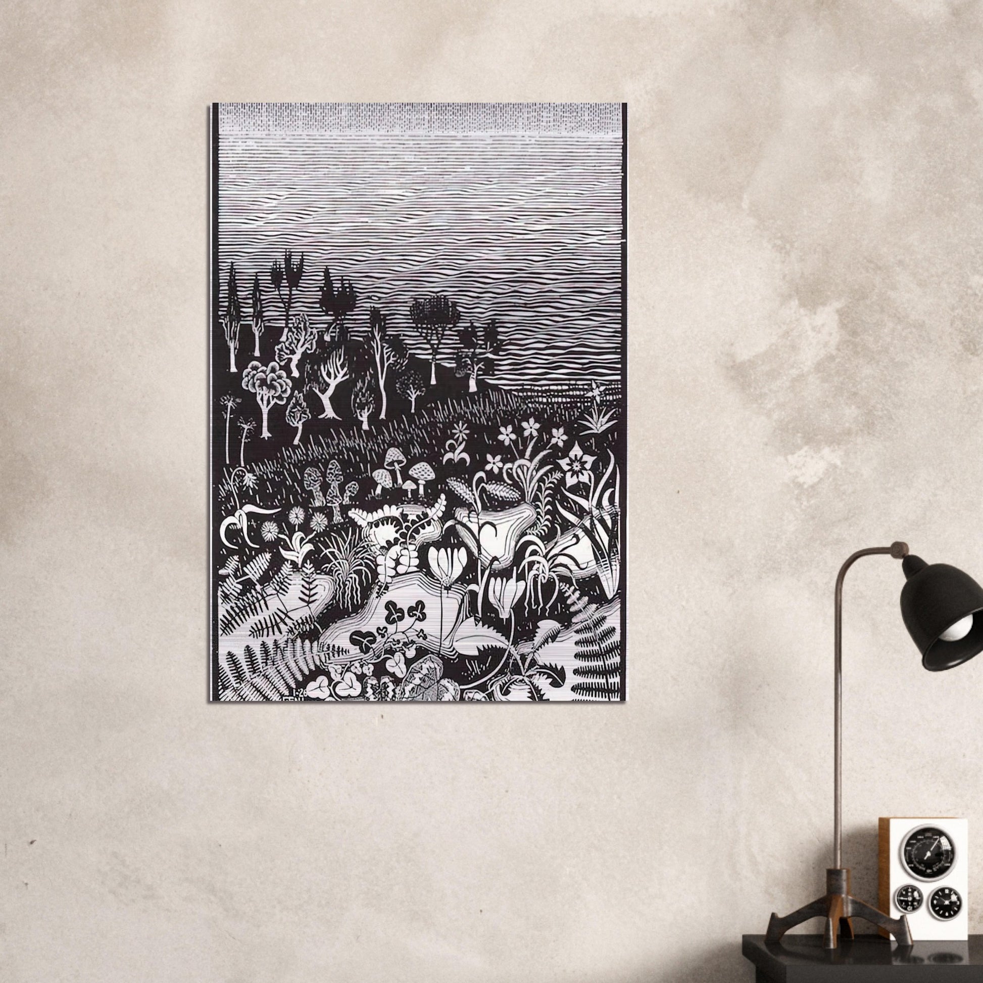 THE 3RD DAY OF THE CREATION - MC Escher Brushed Aluminum Print - 70x100 cm / 28x40 inches | MC Escher Aluminum Print | MC Escher Prints