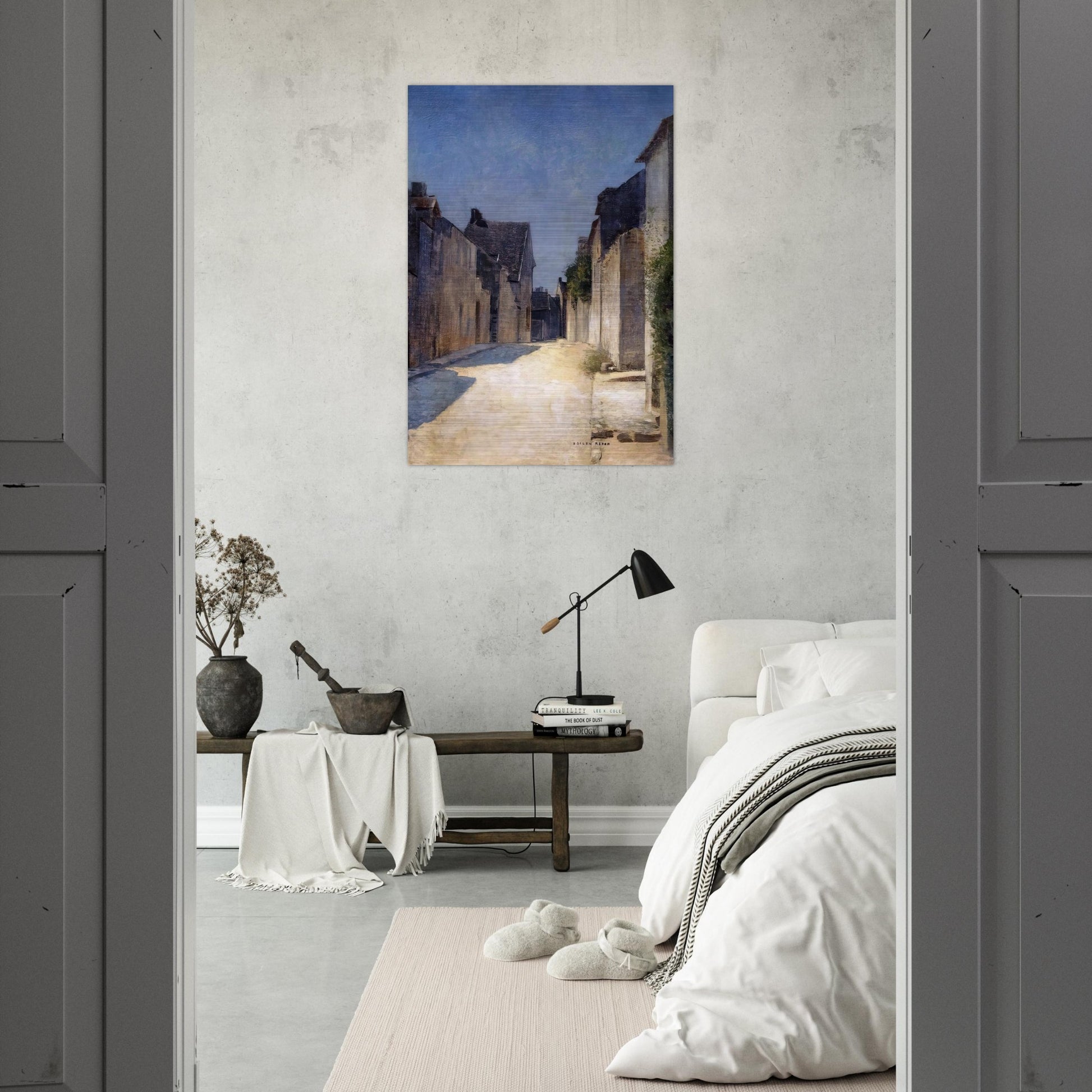 STREET IN SAMOIS 1888 - Odilon Redon Brushed Aluminum Print - 70x100 cm / 28x40 inches | Odilon Redon Aluminum Print | Odilon Redon Prints