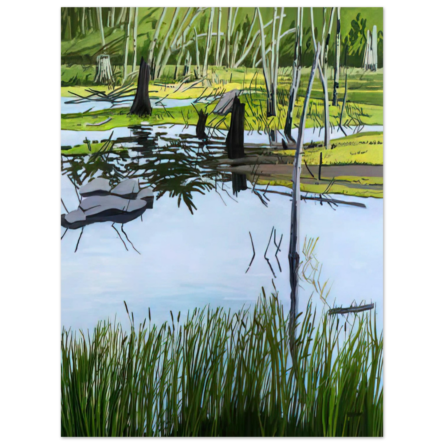 Neil Welliver - Joanna's Marsh - 2000  75x100 cm / 30x40inches Fine Art Poster