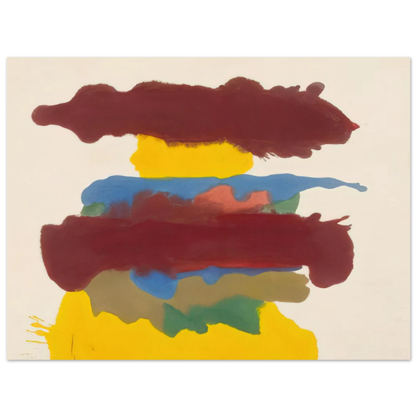 Helen Frankenthaler - Weather Change - 1963 Wall art - A3 (29.7 x 42  cm) - Premium Wooden Framed Poster With Fine Art Paper-canvas - Black frame