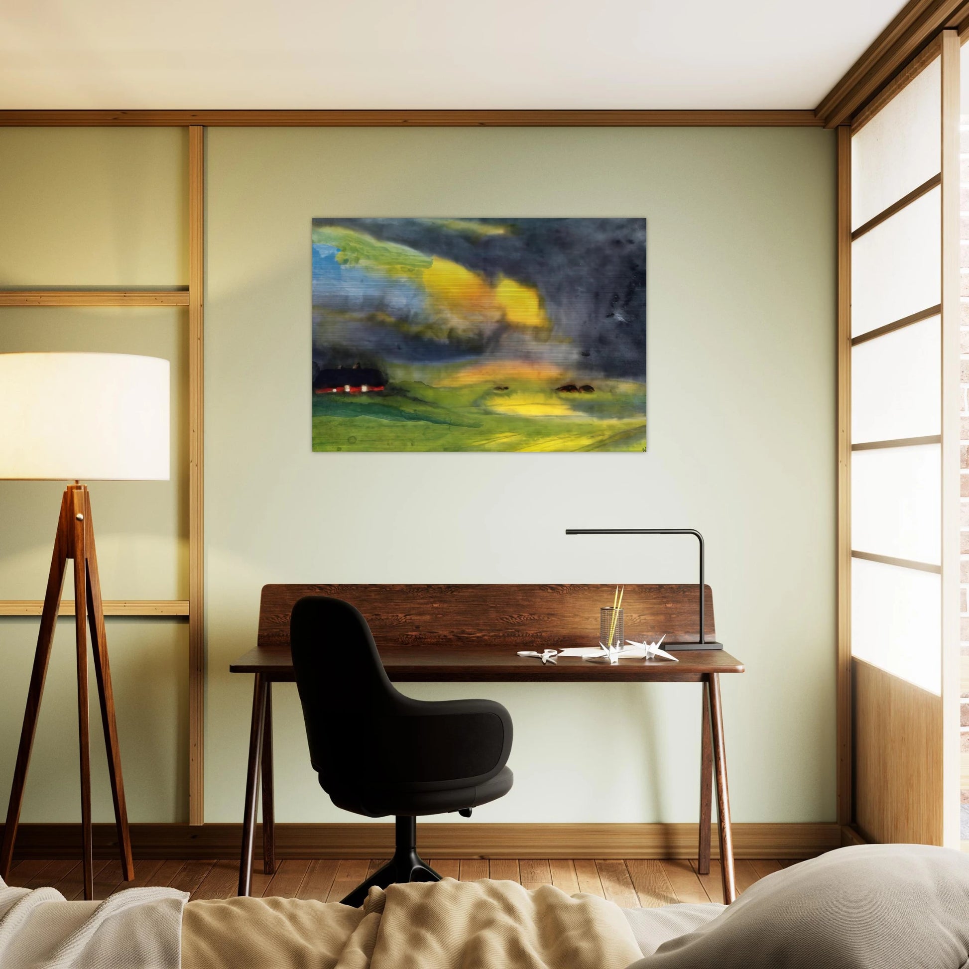 Colored sky above the Marais - Emil Nolde Brushed Aluminum Print - 70x100 cm / 28x40 inches | Emil Nolde Aluminum Print | Emil Nolde Prints
