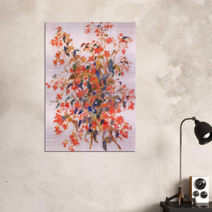 Still Life with Fuscias - Pierre-Auguste Renoir Brushed Aluminum Print - 70x100 cm / 28x40 inches | Pierre-Auguste Renoir Aluminum Print | Pierre-Auguste Renoir Prints