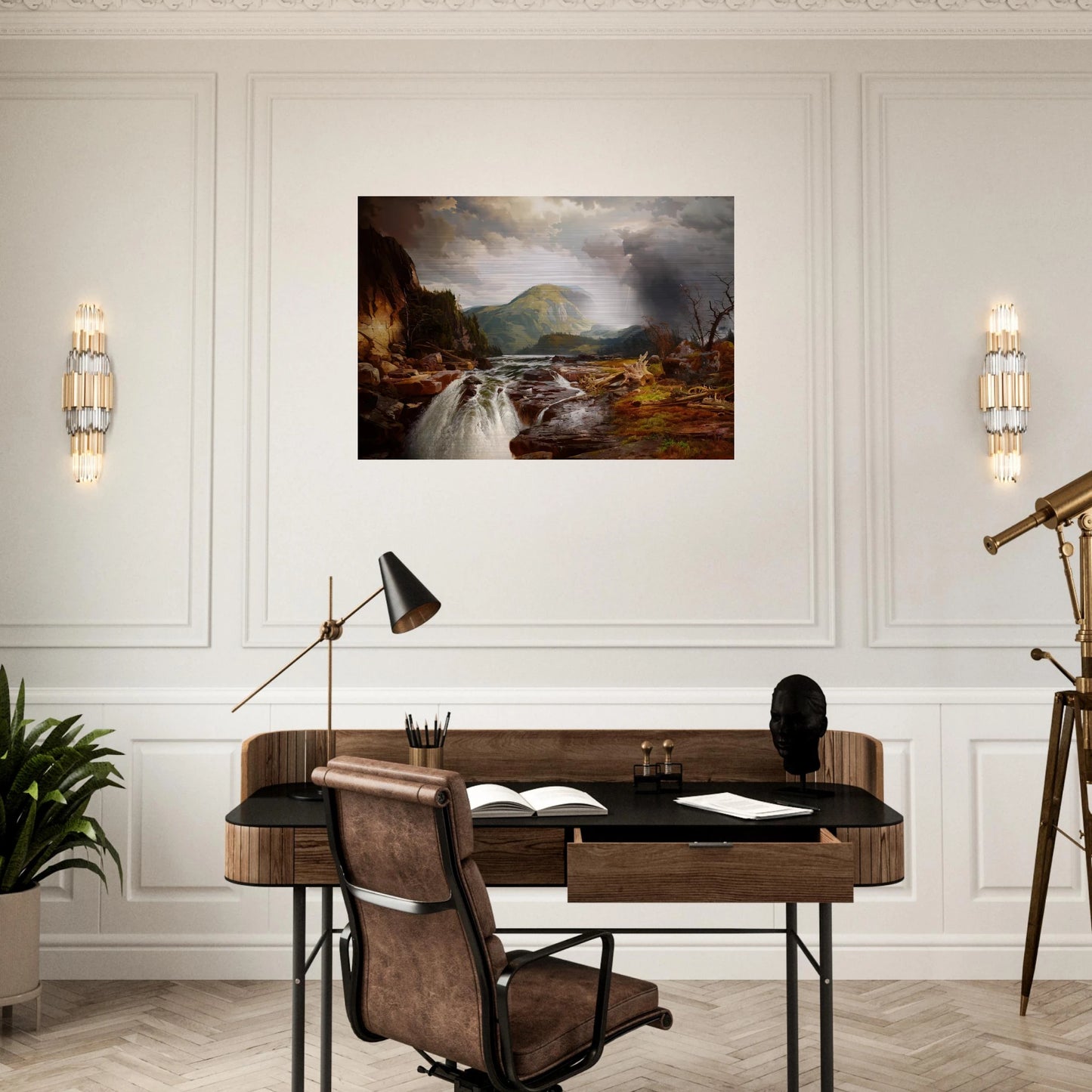 The Wilds of Lake Superior - Thomas Moran Brushed Aluminum Print - 70x100 cm / 28x40 inches | Thomas Moran Aluminum Print | Thomas Moran Prints