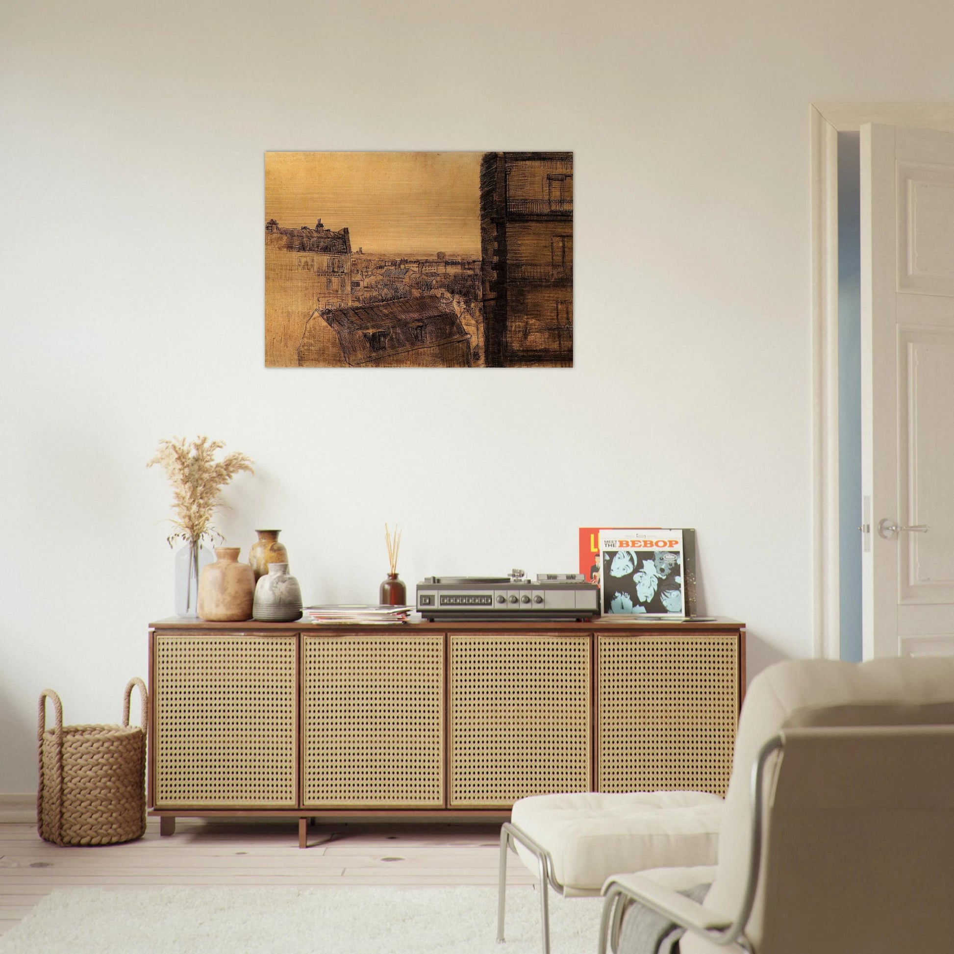View from the Apartment in the Rue Lepic - Vincent van Gogh Brushed Aluminum Print - 70x100 cm / 28x40 inches | Vincent van Gogh Aluminum Print | Vincent van Gogh Prints