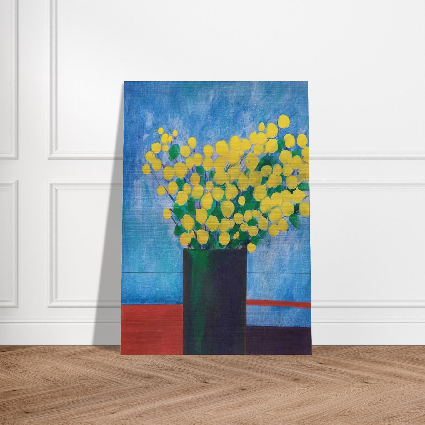 Vase With Flowers - 1968 - Aldemir Martins Brushed Aluminum Print - 70x100 cm / 28x40 inches | Aldemir Martins Aluminum Print | Aldemir Martins Prints