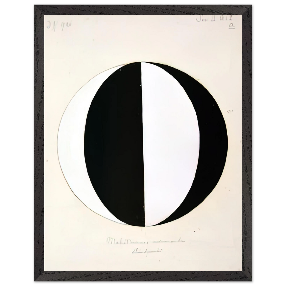 Hilma af Klint - THE MAHATMAS PRESENT STANDING POINT SERIES II NO 2A 1920 Wall art - 13x18 cm / 5x7 inches - Premium Wooden Framed Poster With Fine Art Paper-canvas - Wood frame
