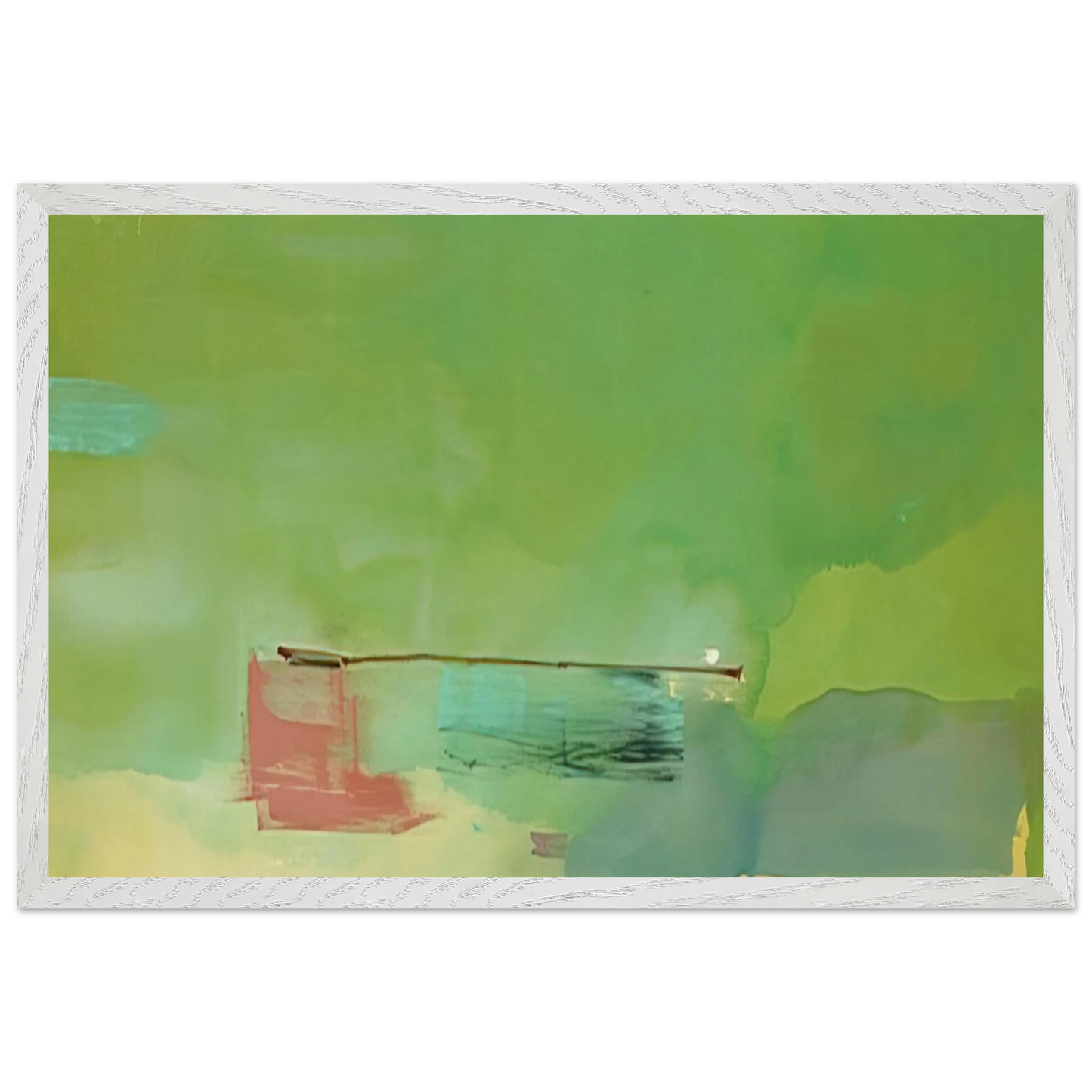 Helen Frankenthaler - Springscape - 1975 Wall art - 60x80 cm / 24x32 inches - Premium Wooden Framed Poster With Fine Art Paper-canvas - Black frame
