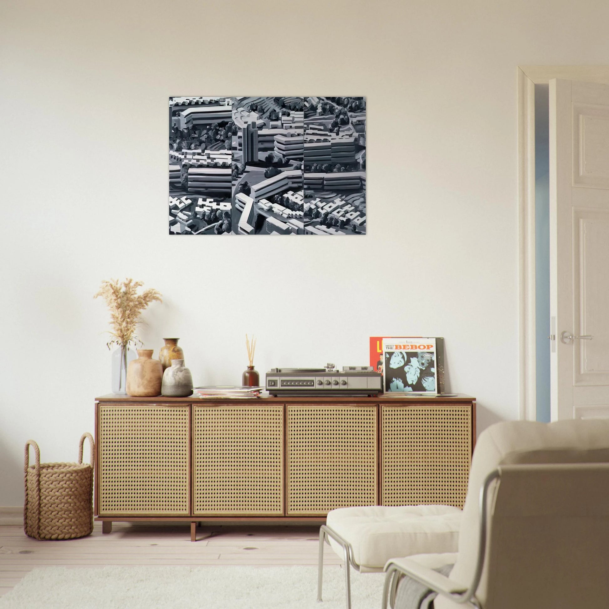 TOWNSCAPE TR 1969 - Gerhard Richter Brushed Aluminum Print - 70x100 cm / 28x40 inches | Gerhard Richter Aluminum Print | Gerhard Richter Prints