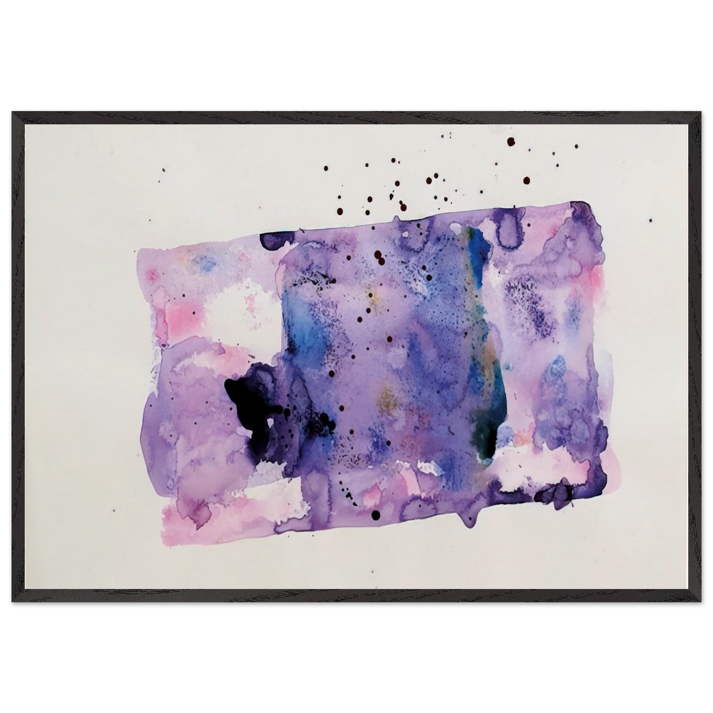 Untitled  SF76-175  - Sam Francis 70x100 cm / 28x40 inches Framed Art Print – Black Wooden Frame