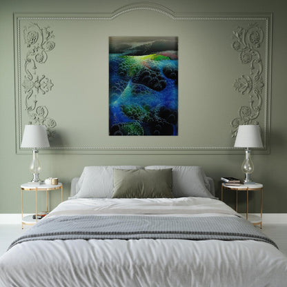 Fields Of Fog - Eyvind Earle Brushed Aluminum Print - 70x100 cm / 28x40 inches | Eyvind Earle Aluminum Print | Eyvind Earle Prints