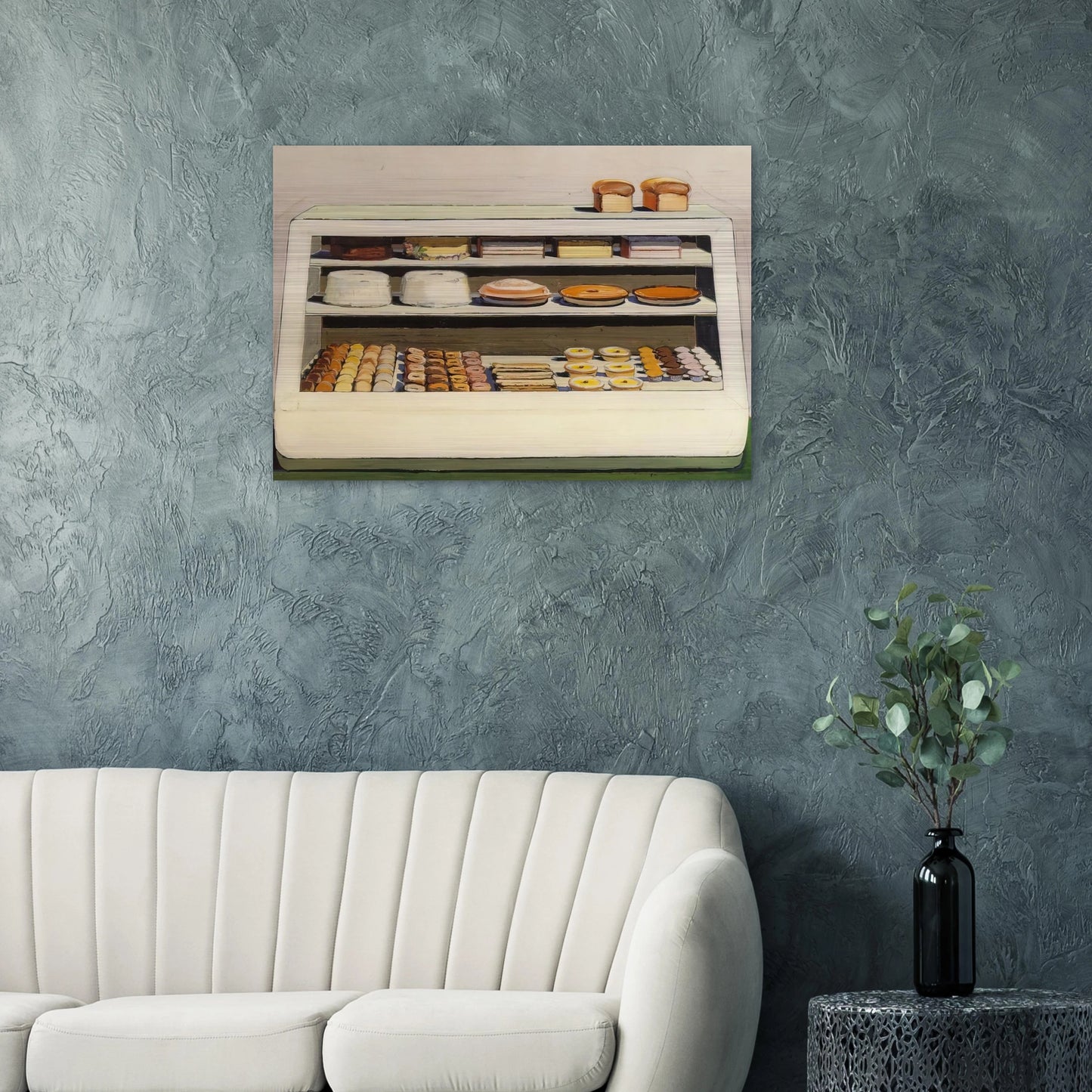 Bakery Counter - 1962 - Wayne Thiebaud Brushed Aluminum Print - 70x100 cm / 28x40 inches | Wayne Thiebaud Aluminum Print | Wayne Thiebaud Prints