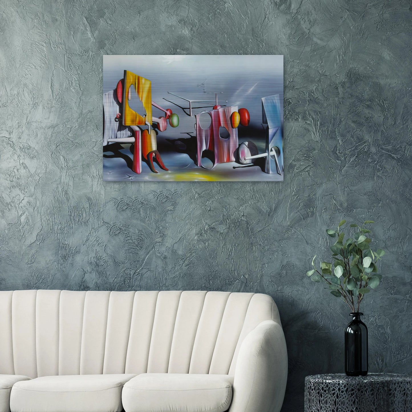 Reply to Red - Yves Tanguy Brushed Aluminum Print - 70x100 cm / 28x40 inches | Yves Tanguy Aluminum Print | Yves Tanguy Prints
