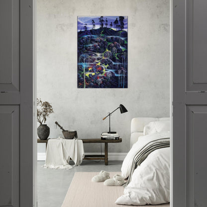Solemn Solitude - Eyvind Earle Brushed Aluminum Print - 70x100 cm / 28x40 inches | Eyvind Earle Aluminum Print | Eyvind Earle Prints