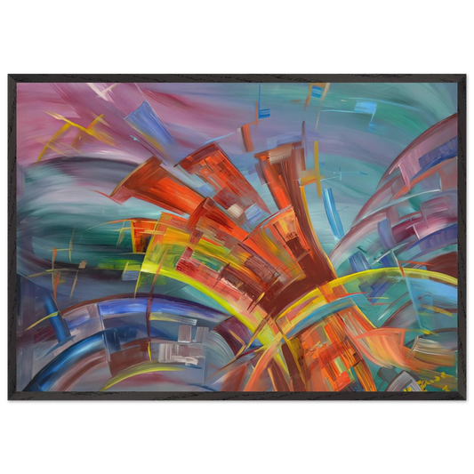 Explosion and Dynamics - Konrad Zuse 70x100 cm / 28x40 inches Framed Art Print – Black Wooden Frame