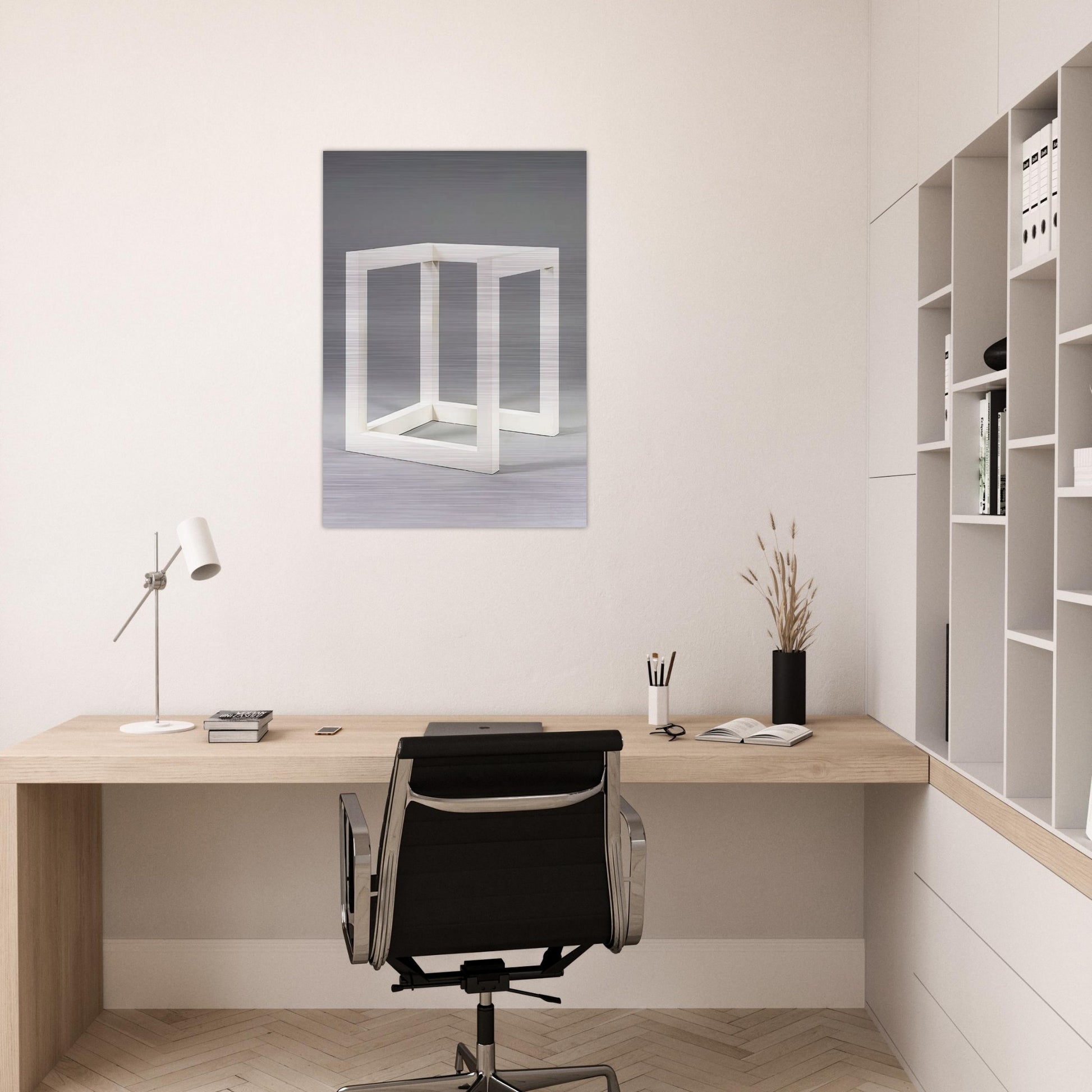 Incomplete Cube 10-4 - Sol LeWitt Brushed Aluminum Print - 70x100 cm / 28x40 inches | Sol LeWitt Aluminum Print | Sol LeWitt Prints