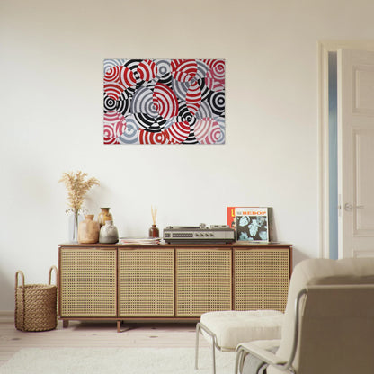 Interférences en rouge et gris No. 640 - 1963 - Antonio Asis Brushed Aluminum Print - 70x100 cm / 28x40 inches | Antonio Asis Aluminum Print | Antonio Asis Prints