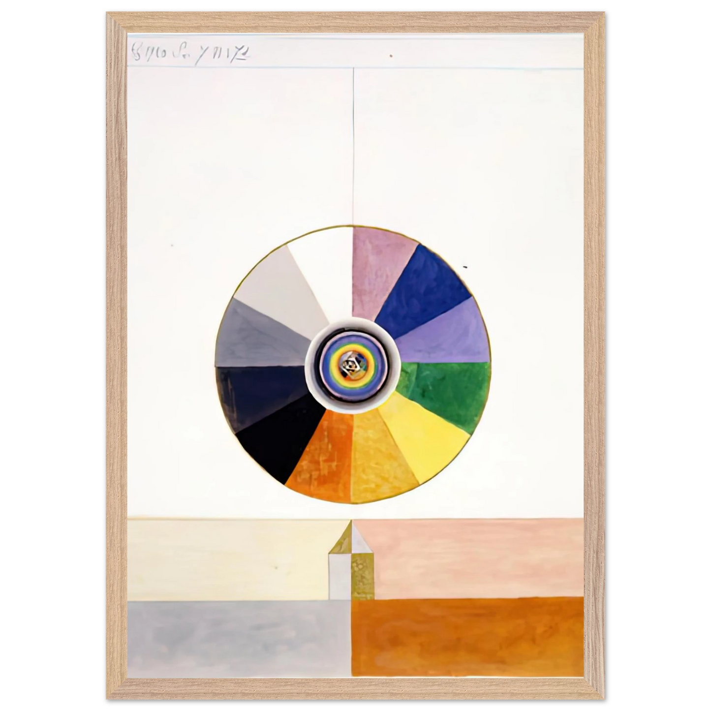Hilma af Klint - SERIES VII NO 7D 1920 Wall art - 70x100 cm / 28x40 inches - Premium Wooden Framed Poster With Fine Art Paper-canvas - White frame