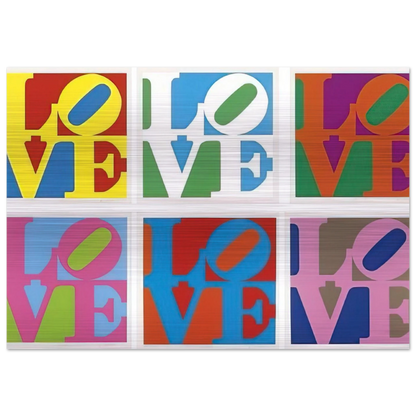 The Garden of Love - Robert Indiana Brushed Aluminum Print - 70x100 cm / 28x40 inches | Robert Indiana Aluminum Print | Robert Indiana Prints