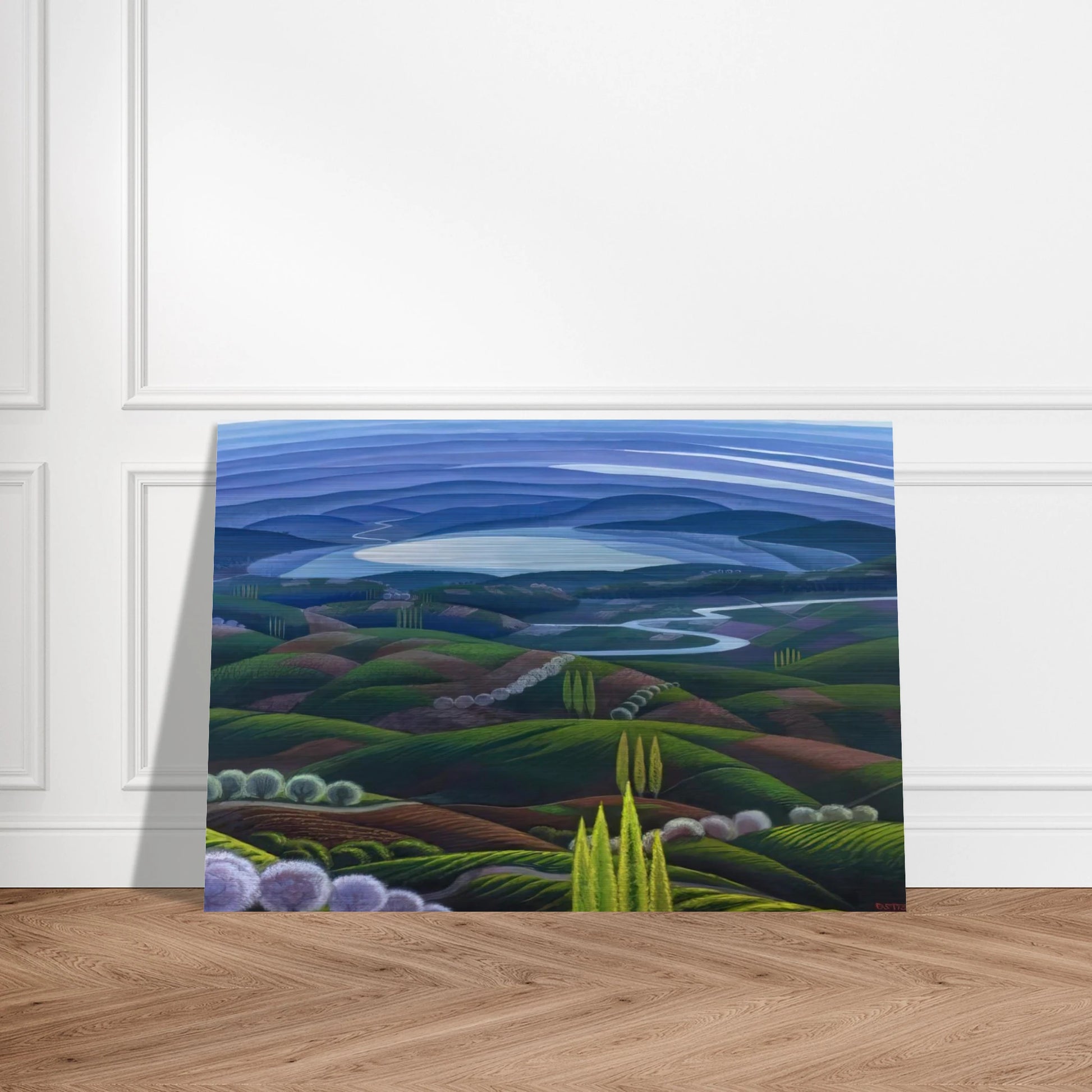 Umbria primavera - 1945 - Gerardo Dottori Brushed Aluminum Print - 70x100 cm / 28x40 inches | Gerardo Dottori Aluminum Print | Gerardo Dottori Prints