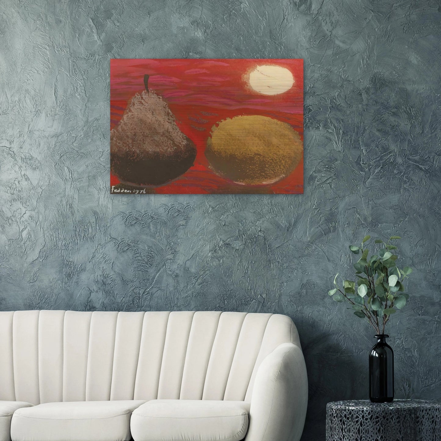 Still Life on Red - 1976 - Mary Fedden Brushed Aluminum Print - 70x100 cm / 28x40 inches | Mary Fedden Aluminum Print | Mary Fedden Prints