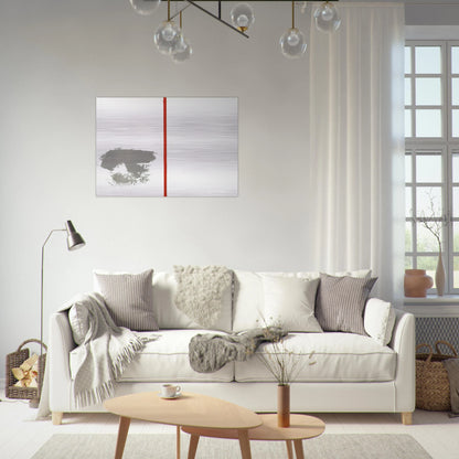 Ohne Titel mit rotem Strich - 1970 - Blinky Palermo Brushed Aluminum Print - 70x100 cm / 28x40 inches | Blinky Palermo Aluminum Print | Blinky Palermo Prints