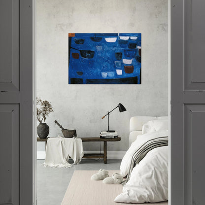Blue Still Life - 1957 - William Scott Brushed Aluminum Print - 70x100 cm / 28x40 inches | William Scott Aluminum Print | William Scott Prints