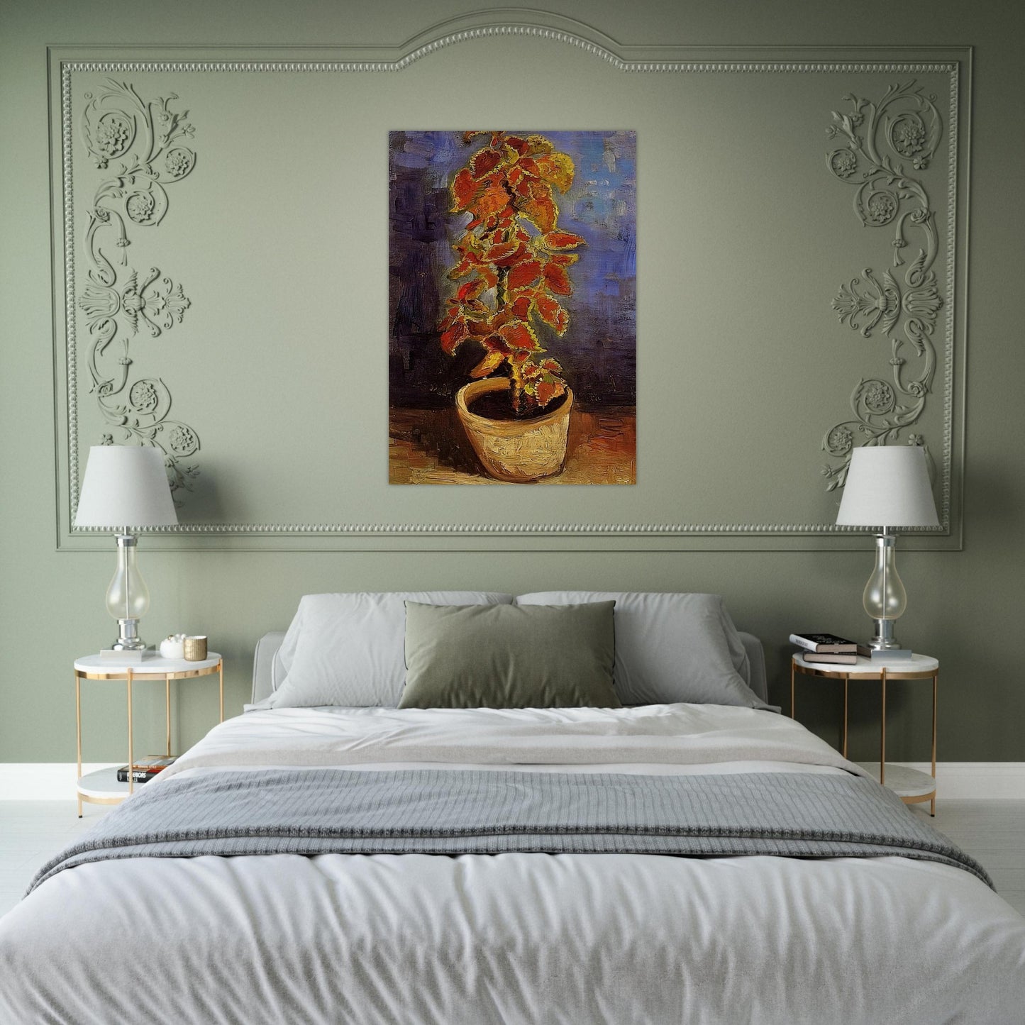 Coleus Plant in a Flowerpot - Vincent van Gogh Brushed Aluminum Print - 70x100 cm / 28x40 inches | Vincent van Gogh Aluminum Print | Vincent van Gogh Prints