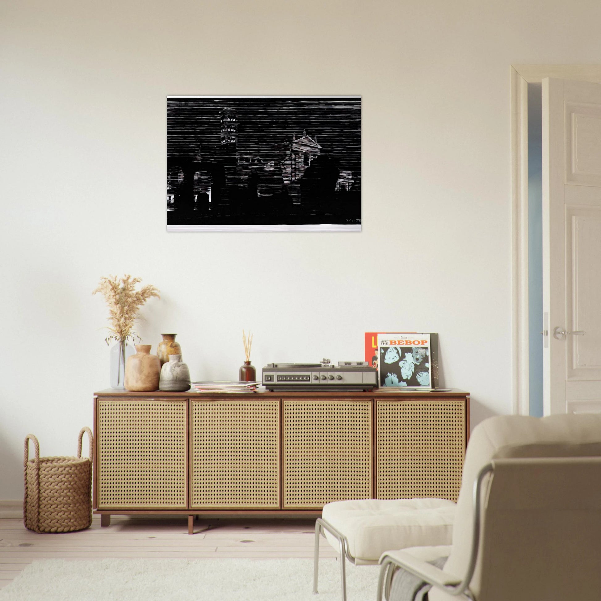 NOCTURNAL ROME 2 - MC Escher Brushed Aluminum Print - 70x100 cm / 28x40 inches | MC Escher Aluminum Print | MC Escher Prints