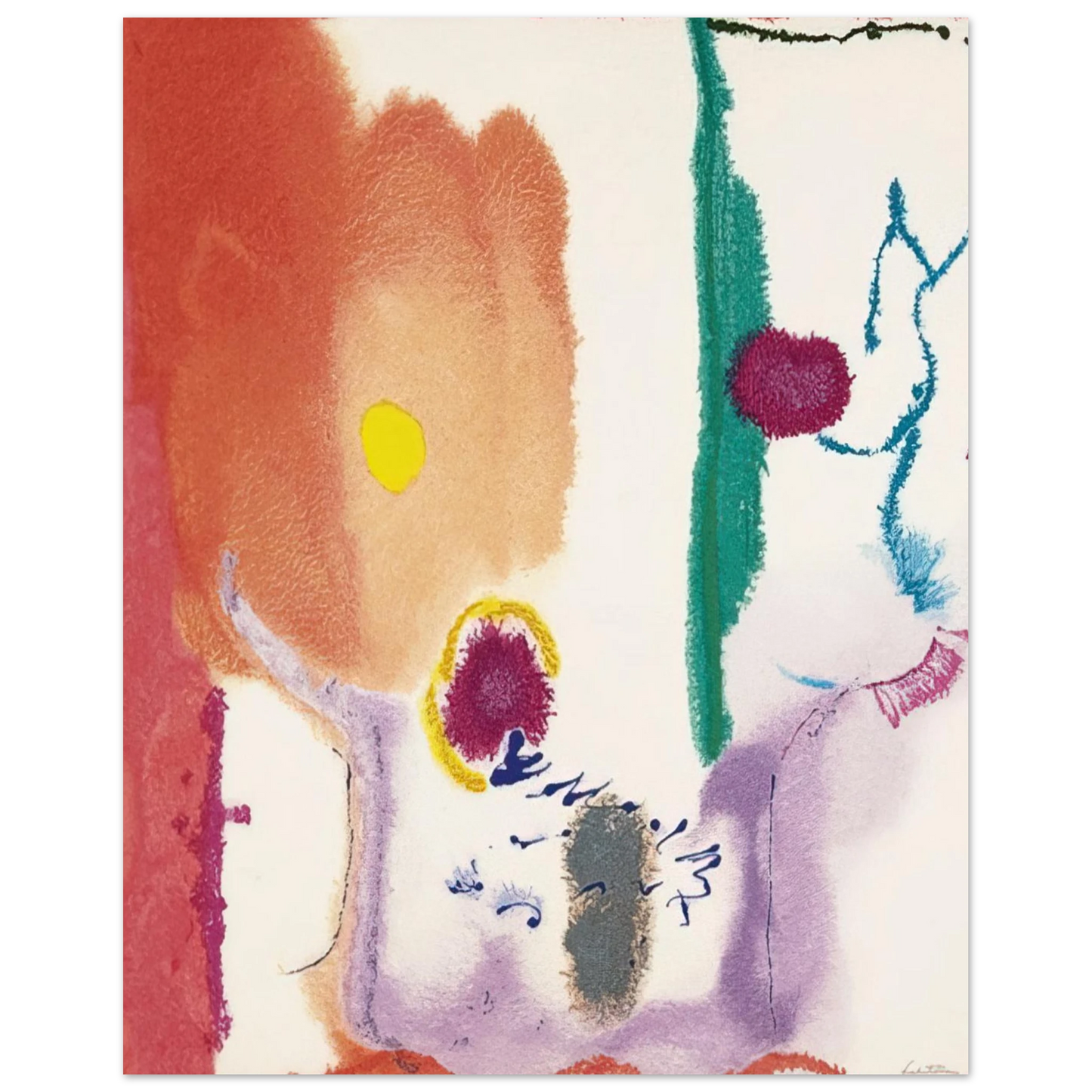 Helen Frankenthaler - Beginnings - 2002 Wall art - 30x40 cm / 12x16 inches - Premium Wooden Framed Poster With Fine Art Paper - Wood frame