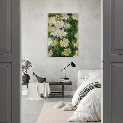 White Clematis - claude monet Brushed Aluminum Print - 70x100 cm / 28x40 inches | claude monet Aluminum Print | claude monet Prints
