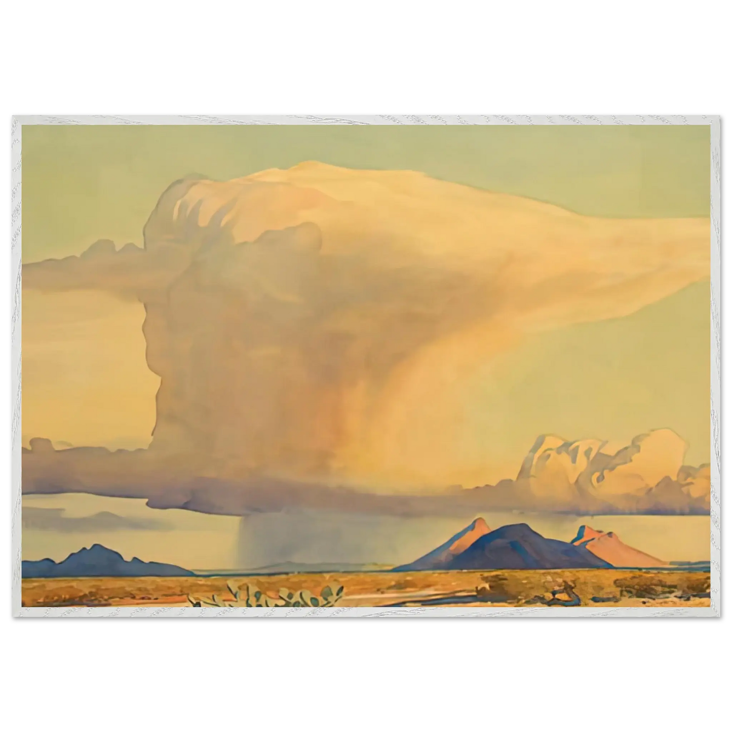 Maynard Dixon - DROUGHT AND DOWNPOUR 1944 Wall art - 60x80 cm / 24x32 Inches - Premium Wooden Framed Poster With Fine Art Paper - Black frame