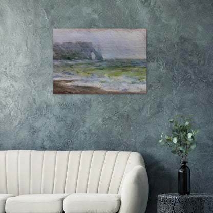 The Manneport, Etretat in the Rain - claude monet Brushed Aluminum Print - 70x100 cm / 28x40 inches | claude monet Aluminum Print | claude monet Prints