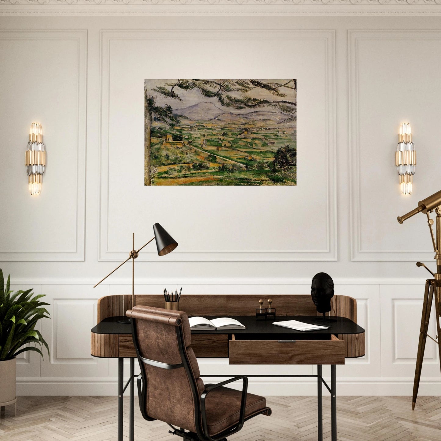 Mont Sainte-Victoire with Large Pine - Paul Cézanne Brushed Aluminum Print - 70x100 cm / 28x40 inches | Paul Cézanne Aluminum Print | Paul Cézanne Prints