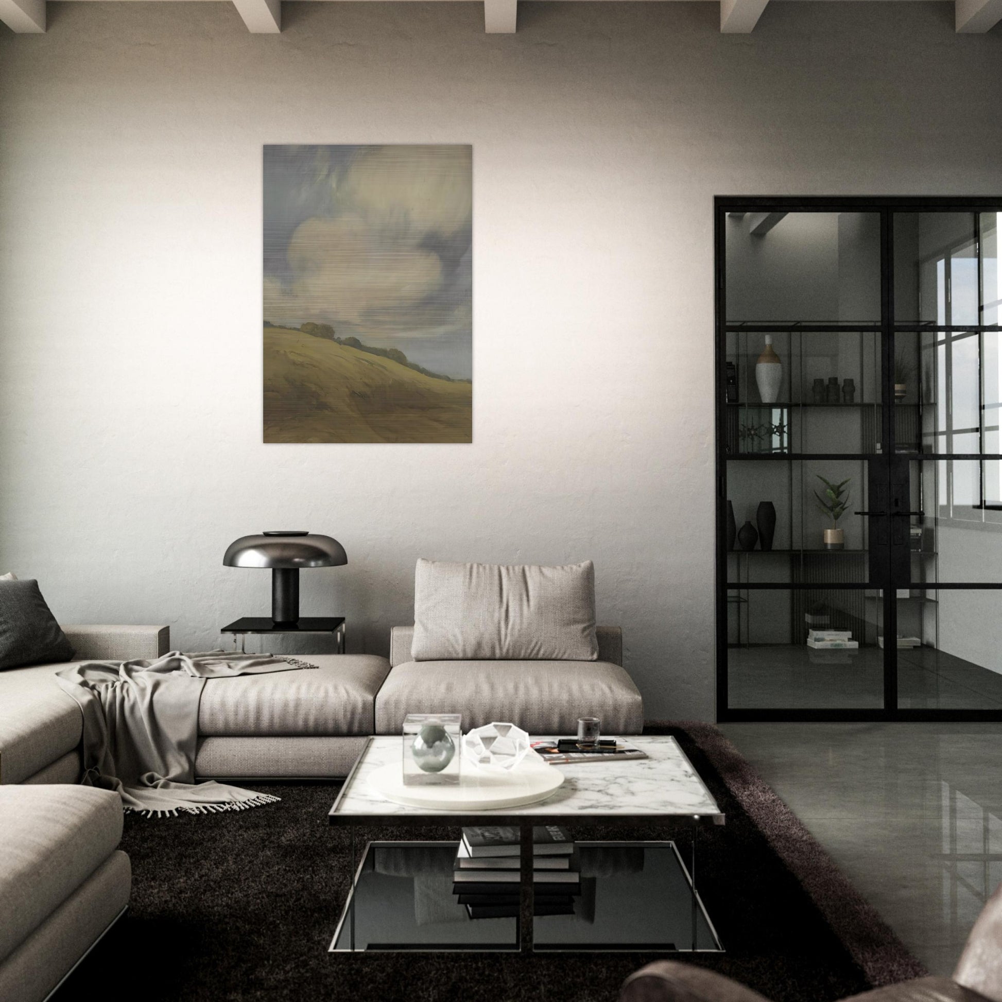 Clouds over a California hillside - Tonalism - Xavier Martinez Brushed Aluminum Print - 70x100 cm / 28x40 inches | Xavier Martinez Aluminum Print | Xavier Martinez Prints