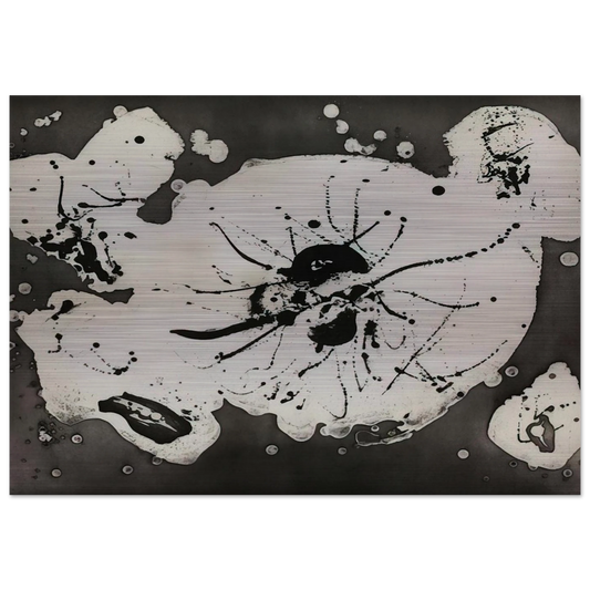 Black Smudge - Sam Francis Brushed Aluminum Print - 70x100 cm / 28x40 inches | Sam Francis Aluminum Print | Sam Francis Prints