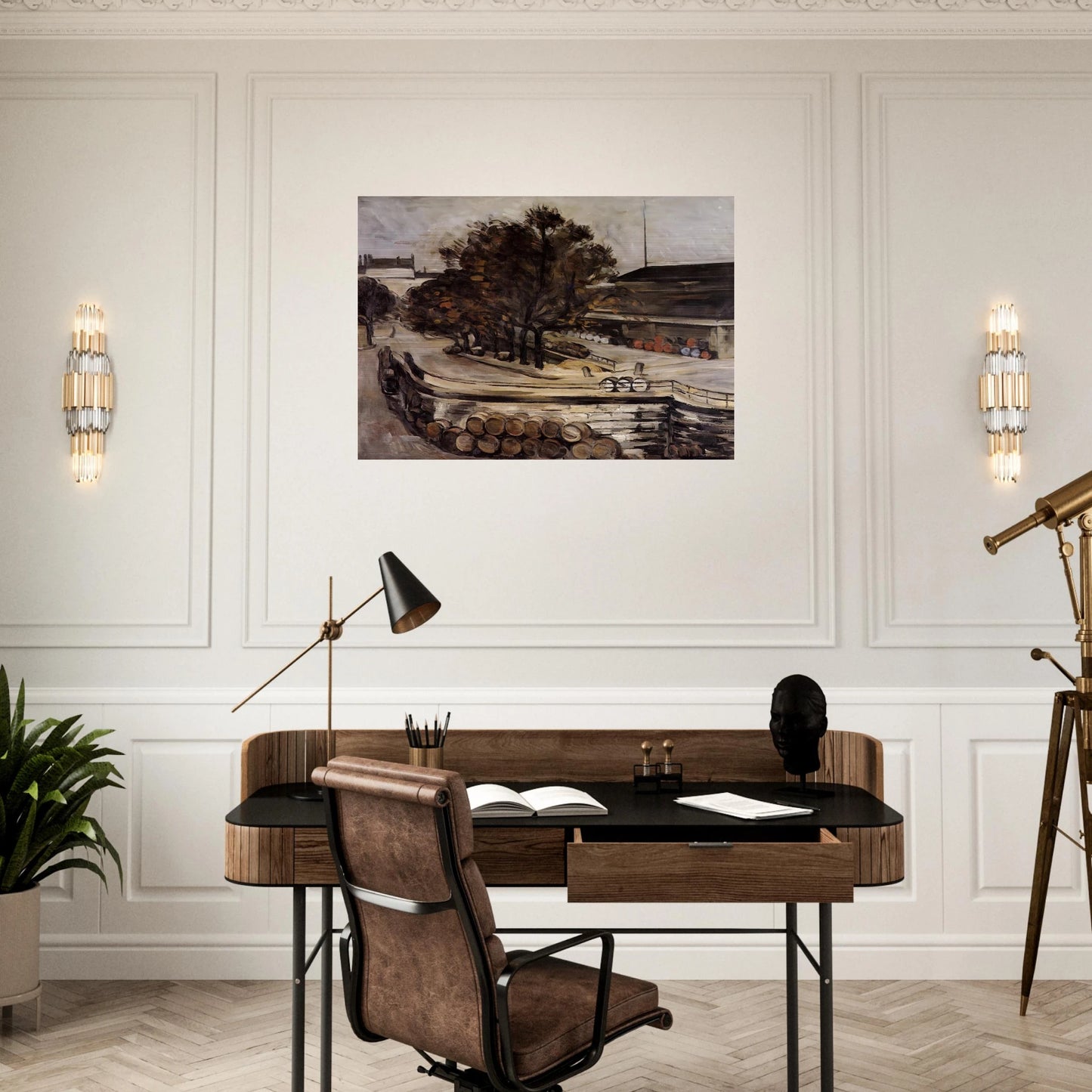 The Wine Market at Jussieu - Paul Cézanne Brushed Aluminum Print - 70x100 cm / 28x40 inches | Paul Cézanne Aluminum Print | Paul Cézanne Prints