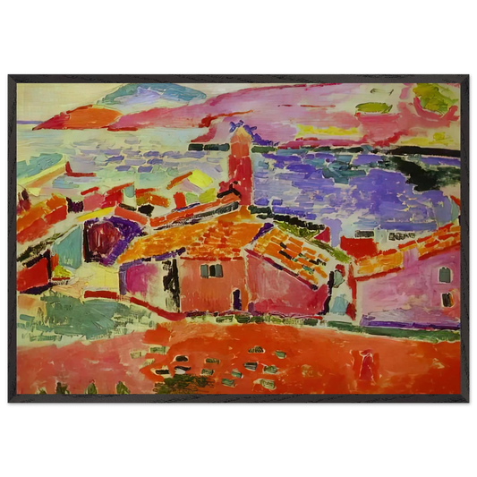 VIEW OF COLLIOURE 1 - Henri Matisse 70x100 cm / 28x40 inches Framed Art Print – Black Wooden Frame