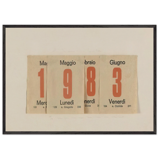 1983 - Alighiero Boetti 70x100 cm / 28x40 inches Framed Art Print – Black Wooden Frame