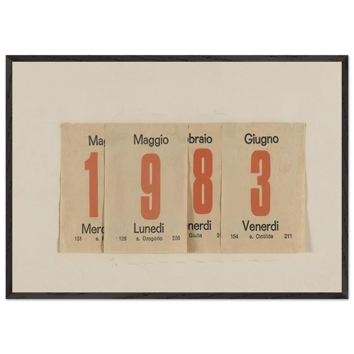1983 - Alighiero Boetti 70x100 cm / 28x40 inches Framed Art Print – Black Wooden Frame