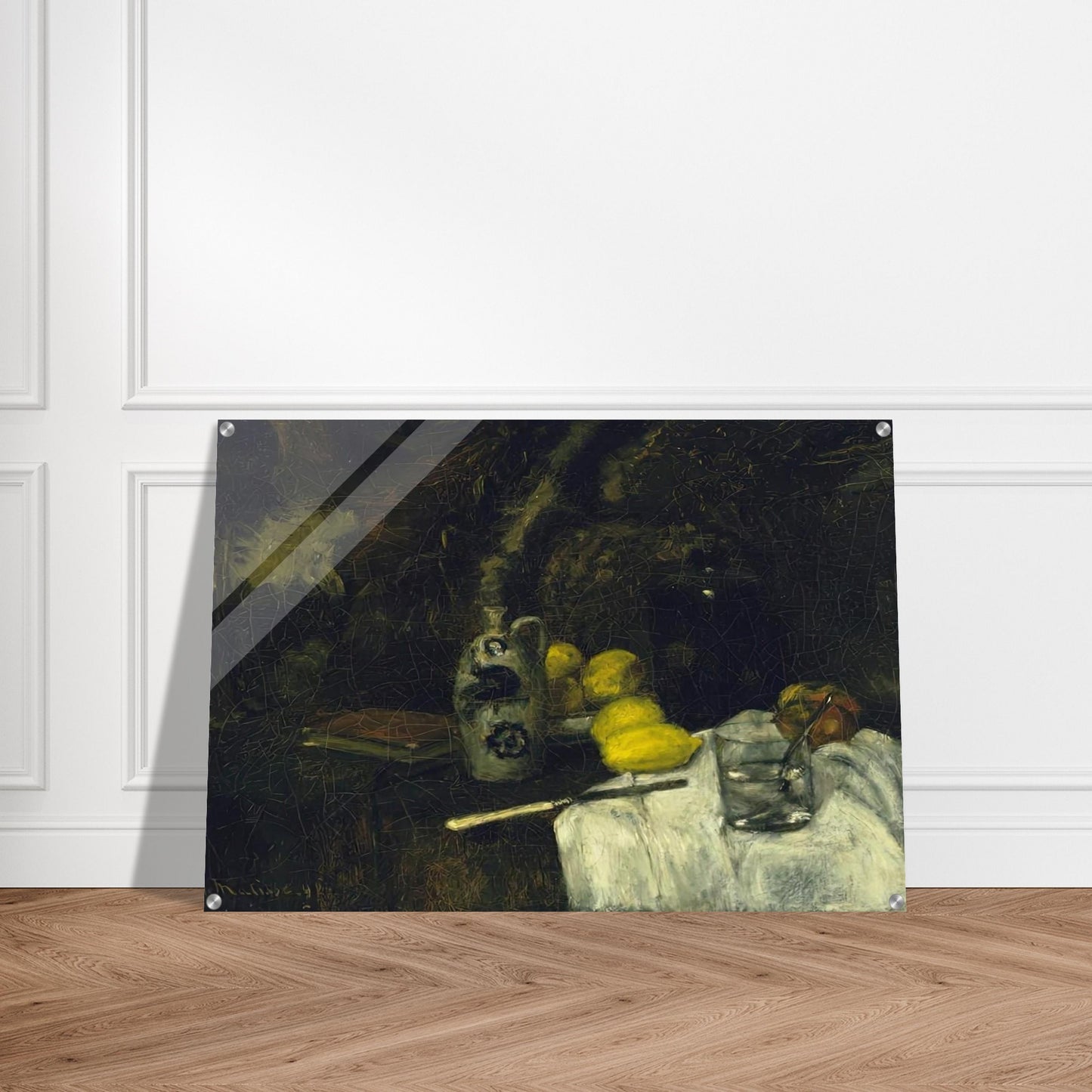 LEMONS AND BOTTLE OF DUTCH GIN 1896 - Henri Matisse Acrylic Print - 70x100 cm / 28x40″ inches | Henri Matisse Wall Art | Henri Matisse Prints