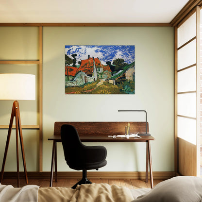 Street in Auvers-sur-Oise - Vincent van Gogh Brushed Aluminum Print - 70x100 cm / 28x40 inches | Vincent van Gogh Aluminum Print | Vincent van Gogh Prints
